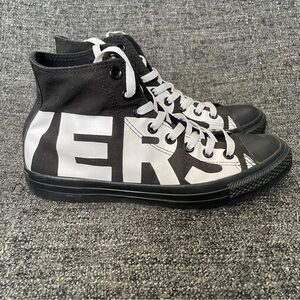 Converse Chuck Taylor All Star Spellout Sneakers Black White Hi Men’s Size 8.5
